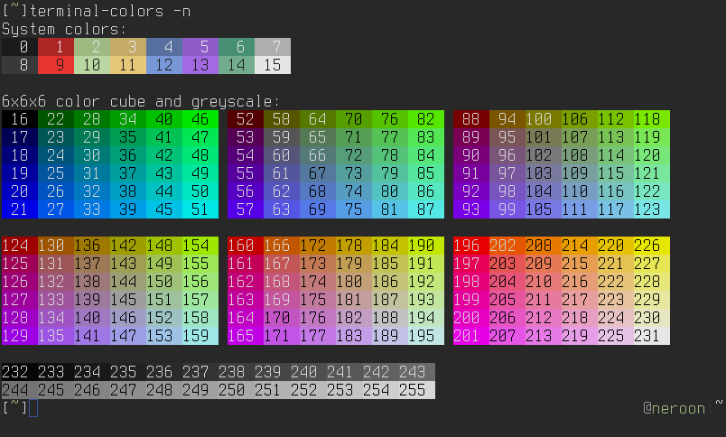 terminal colors