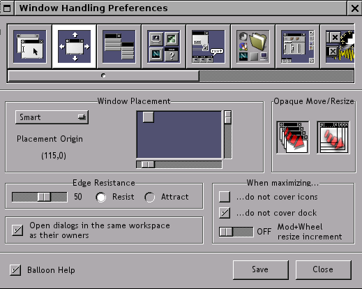 WPrefs.app window handling preferences