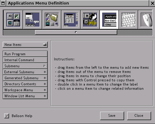 WPrefs.app application menu configuration